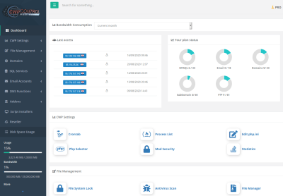 Hosting con CWP (Centos Web Panel) como alternativa a cPanel